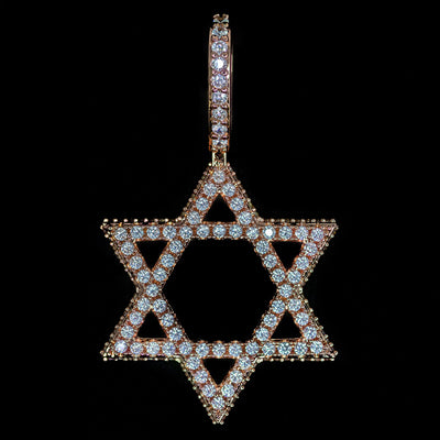 Iced Out Star of David in Rose Gold (view 2 of 3) · male-model