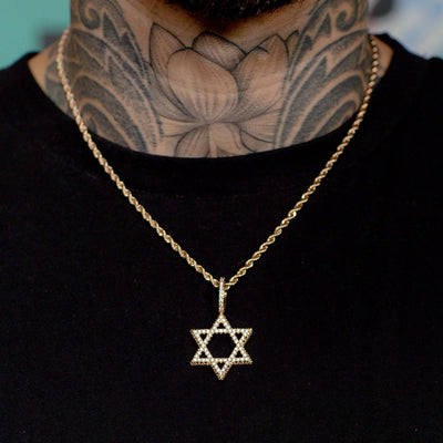 Iced Out Star of David in Rose Gold | SKRT® · male-model