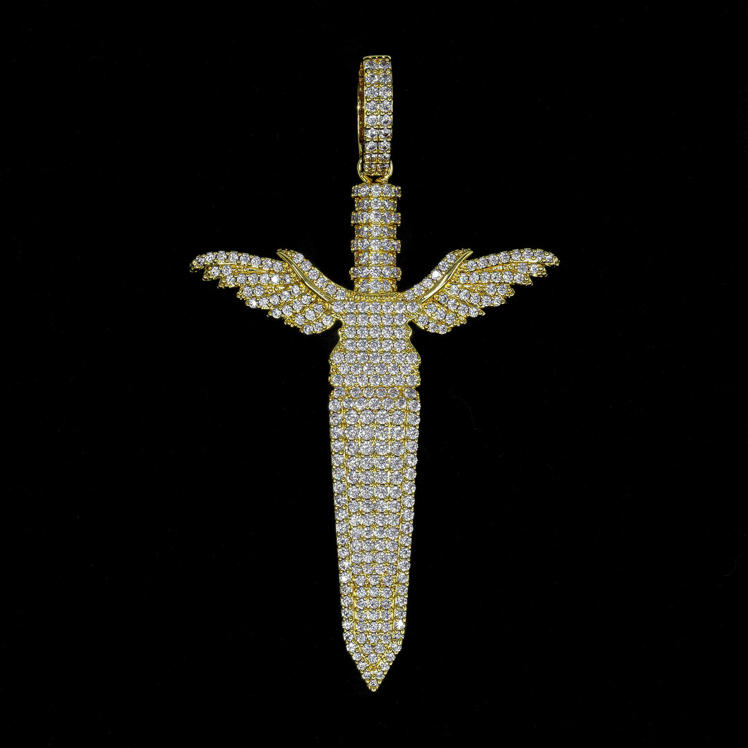 Iced Sword in Yellow Gold (alternate view) · male-model