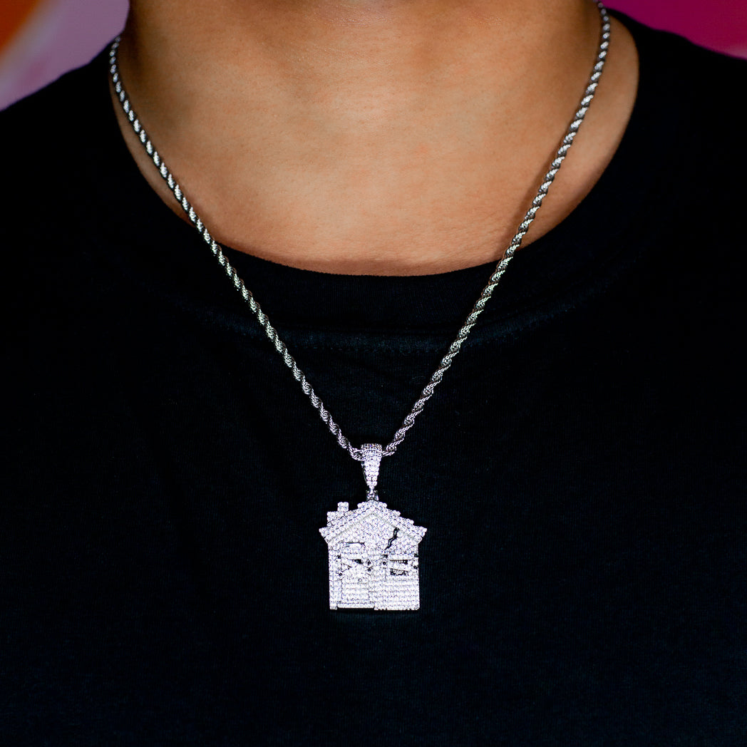 Iced Trap House - 18K White Gold · male-model