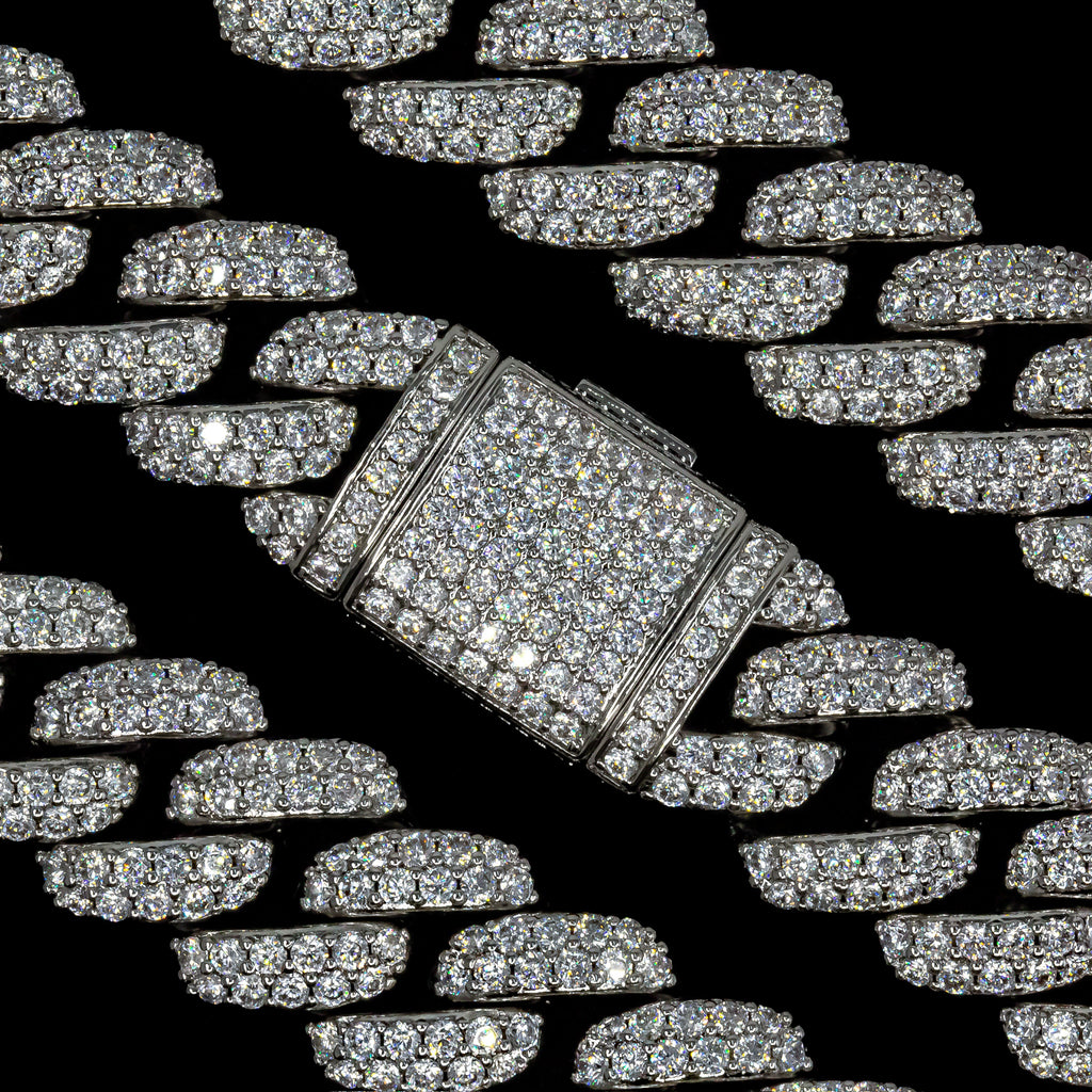 18mm Flower Set Cuban Link Chain
