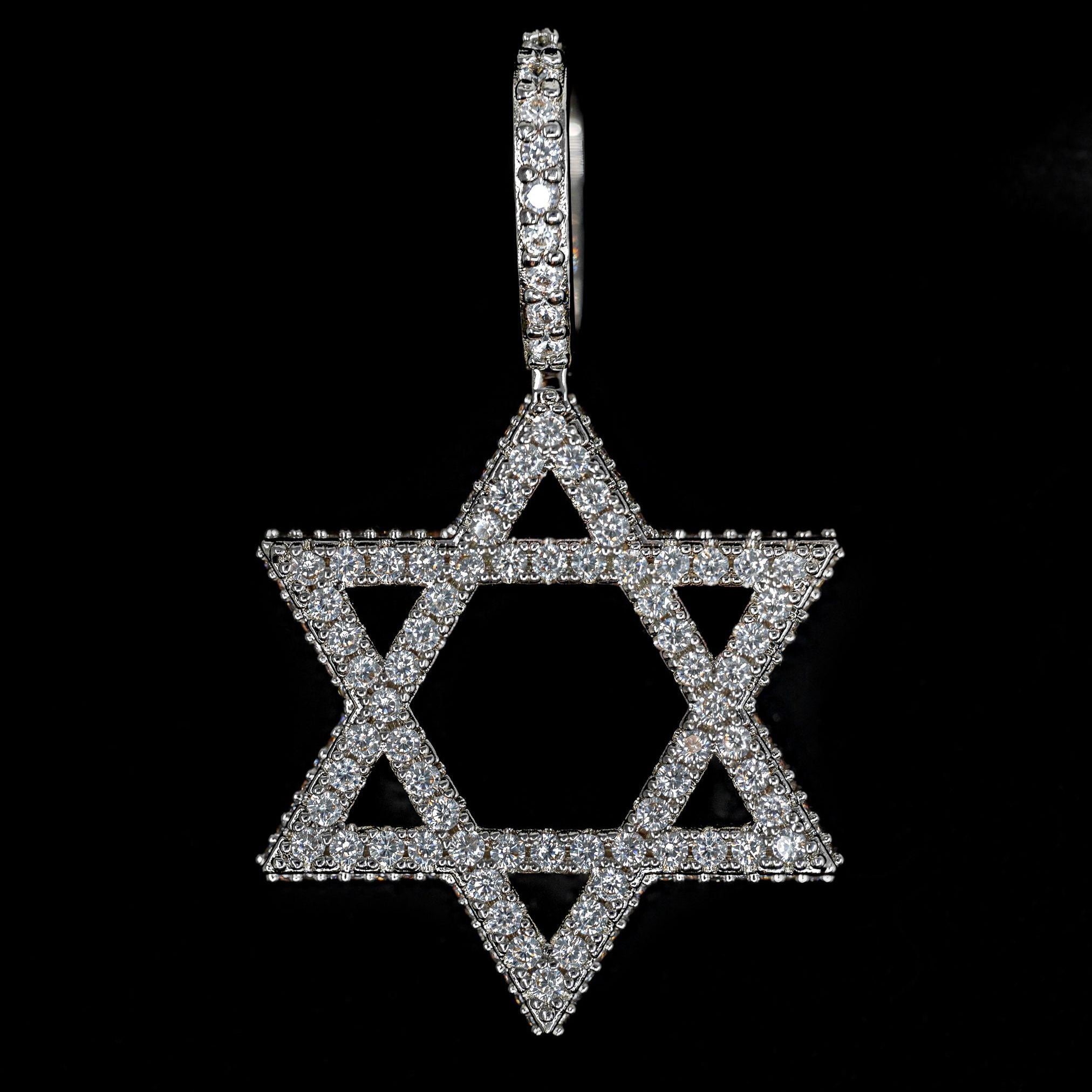Diamond Star of David in 18K White Gold