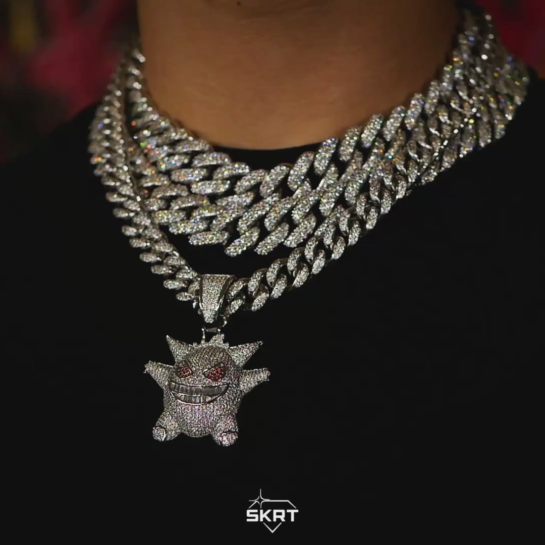 Iced Gengar in 18K White Gold