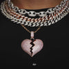 Iced Broken Heart in 18K Rose Gold