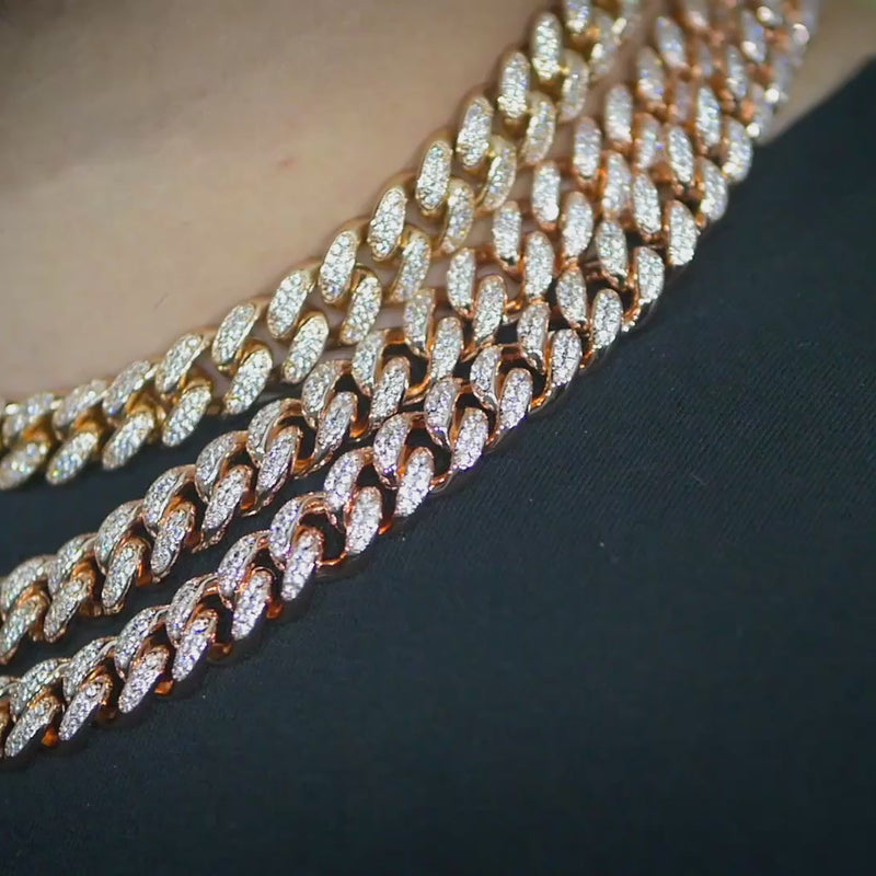 12mm Cuban Link Chain in 18K Rose Gold