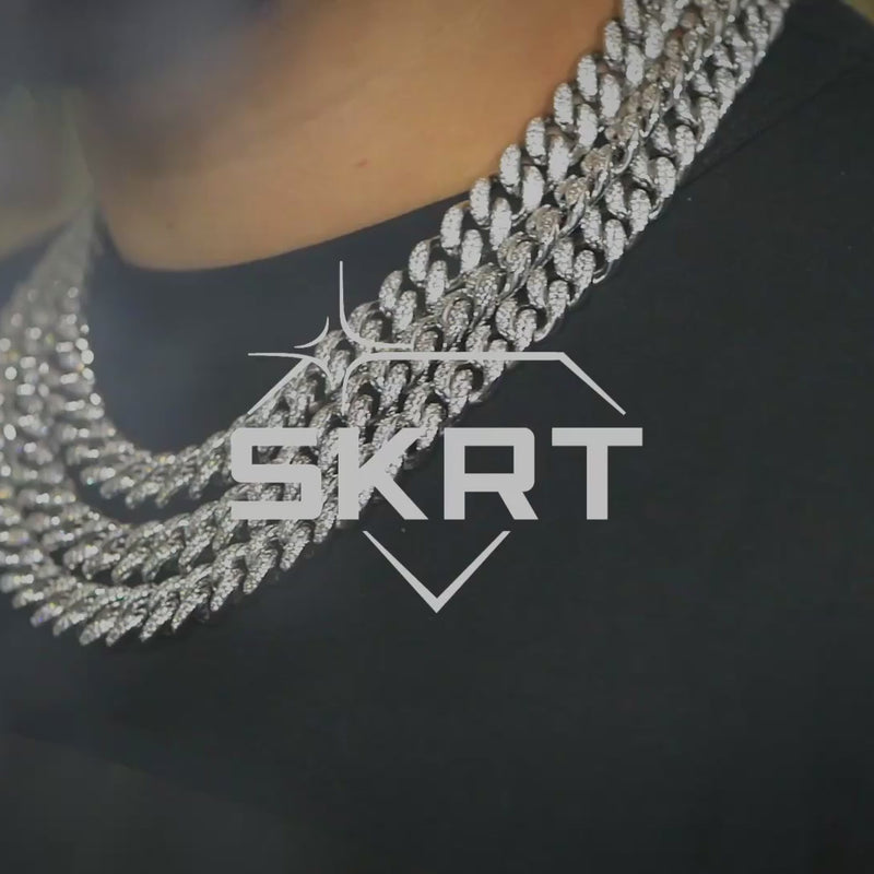 12mm Cuban Link Chain in 18K White Gold