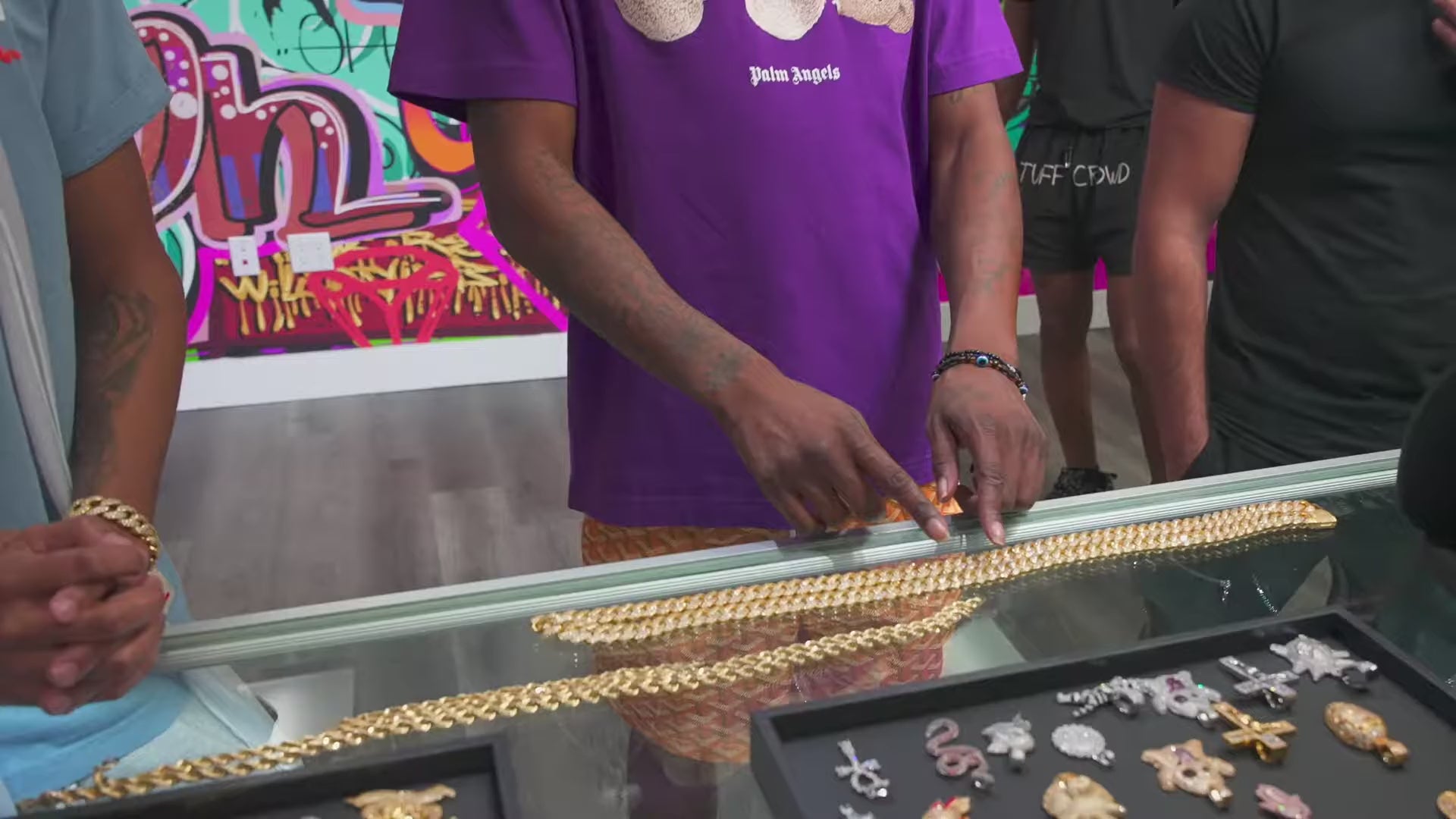 Load video: Fetty Wap visiting SKRT Jewelry HQ, custom sized iced out chains
