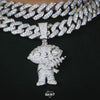 Diamond Stewie Pendant in 18K White Gold