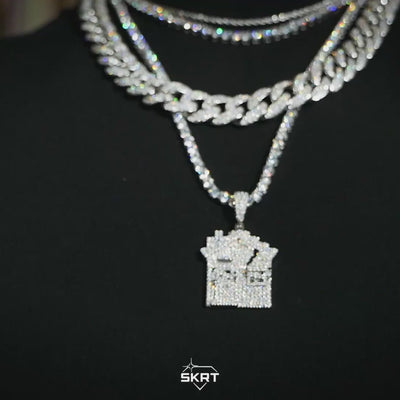 Iced Trap House in 18K White Gold