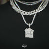 Iced Trap House in 18K White Gold