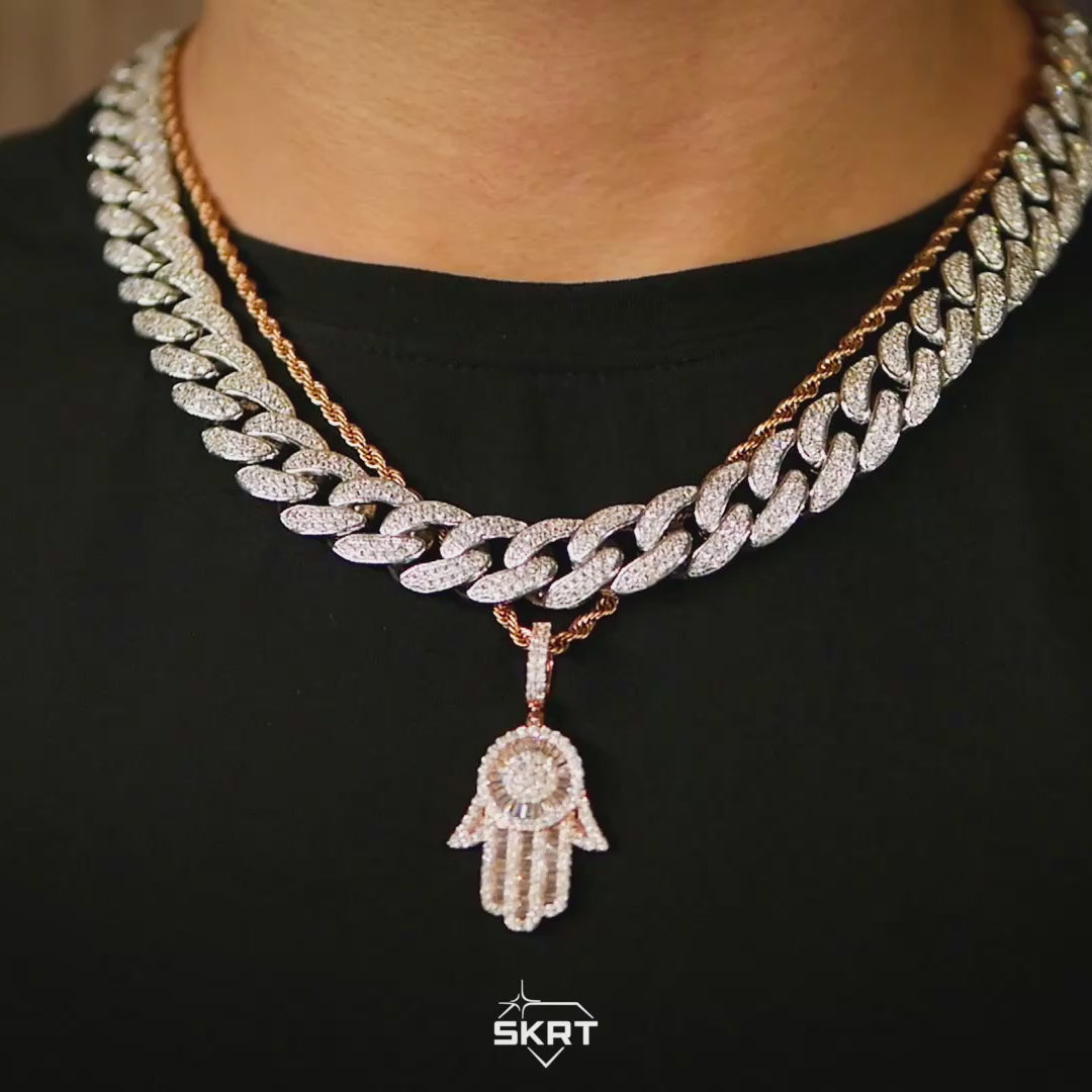 Diamond Star of David in 18K Rose Gold - Baguette Edition