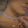6mm Diamond Tennis Choker/ Necklace in 18K Yellow Gold