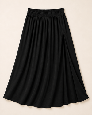 Black High-Slit Maxi Skirt