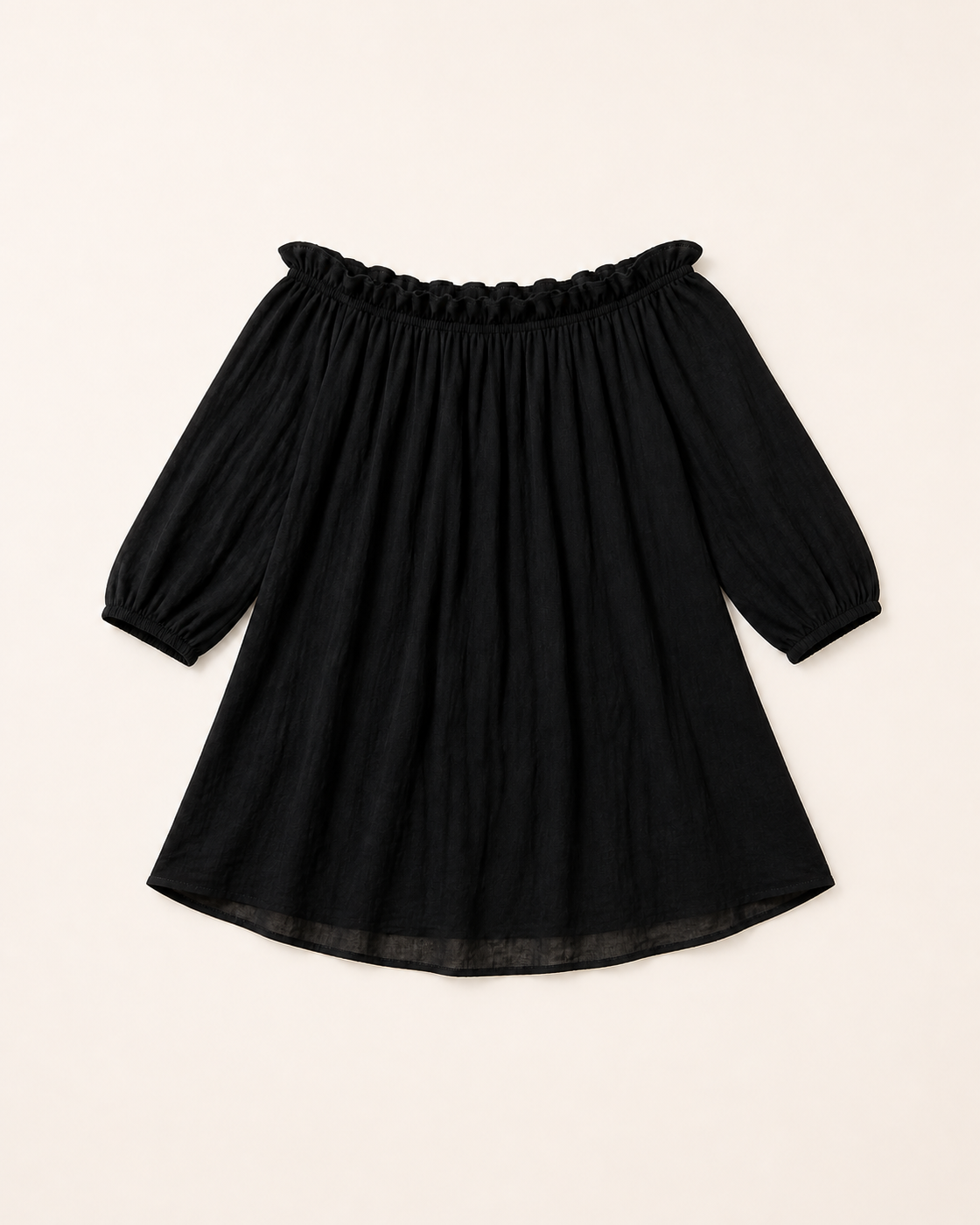 Black Off-Shoulder Beach Cover-Up Dress