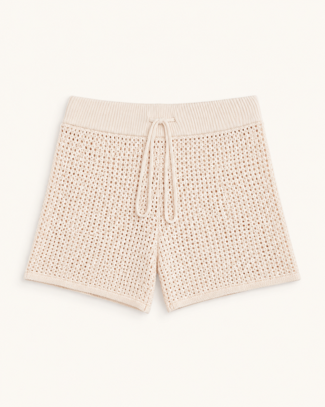Cream/Blush Pink Knit Shorts