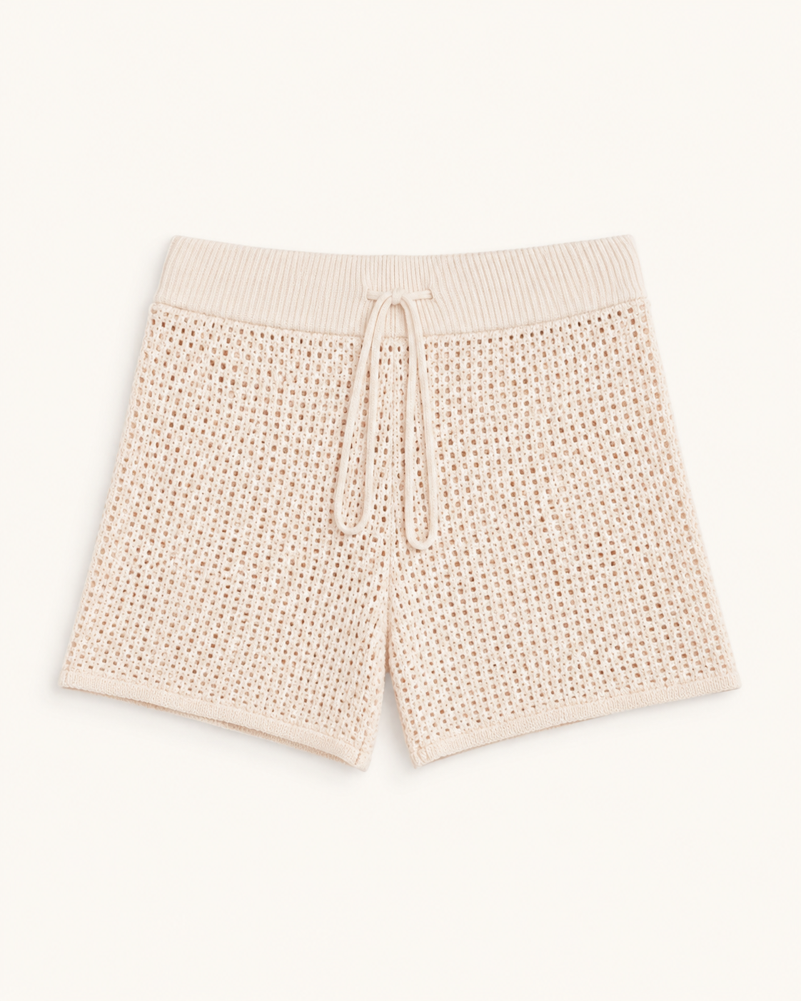 Cream/Blush Pink Knit Shorts