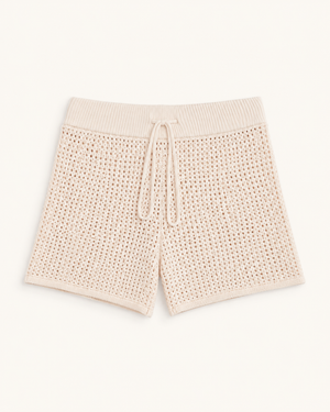 Cream/Blush Pink Knit Shorts