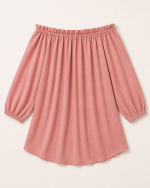 Pink Off-Shoulder Beach Cover-Up Dress