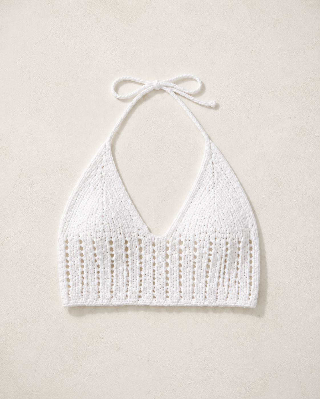 White Crochet Knit Bralette Crop Top