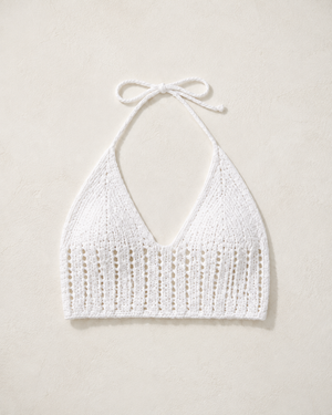 White Crochet Knit Bralette Crop Top
