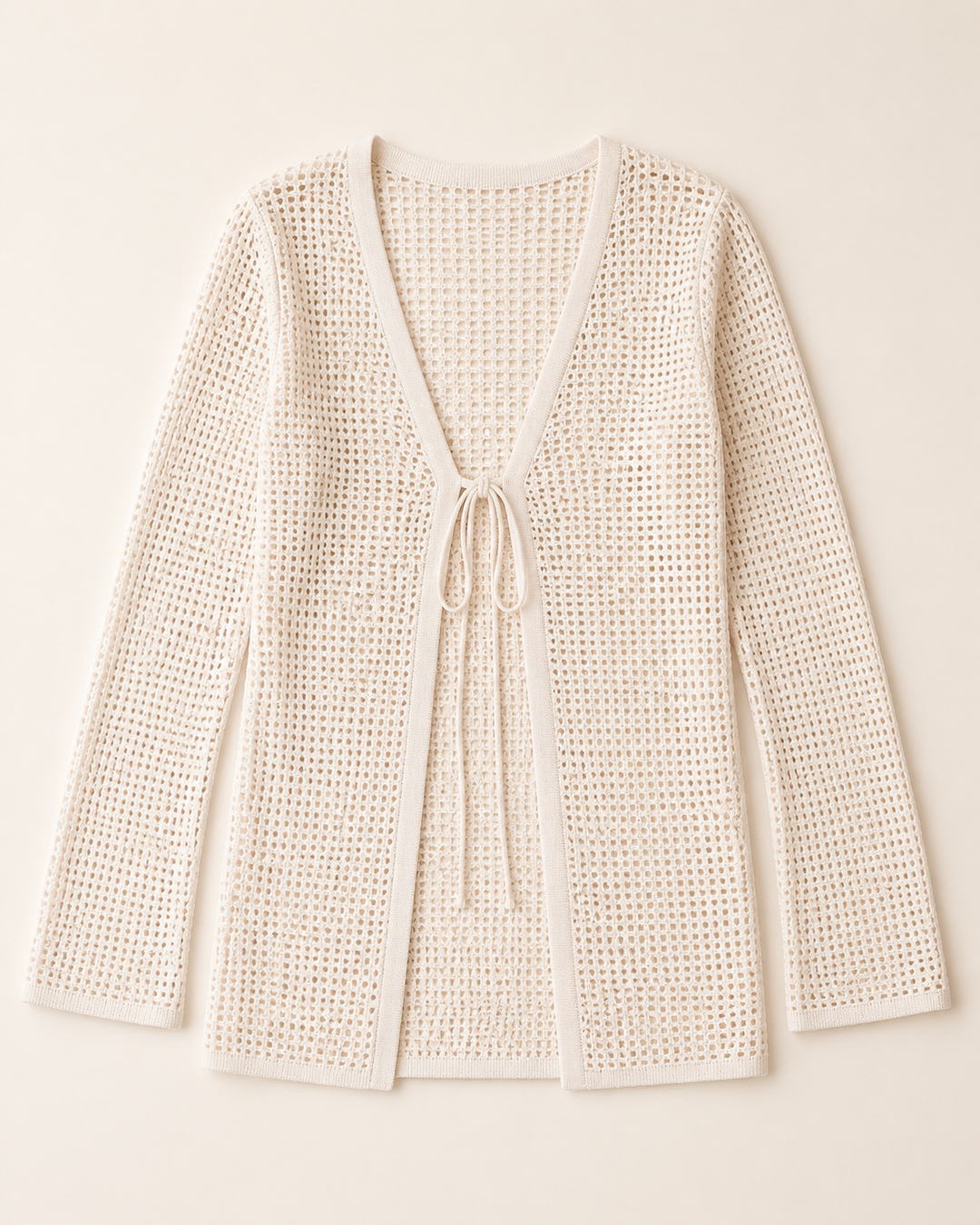 Cream/Blush Pink Knit Open Cardigan