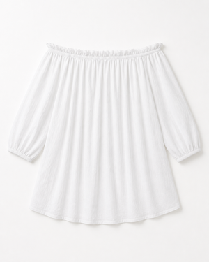 White Off-Shoulder Beach Cover-Up Dress