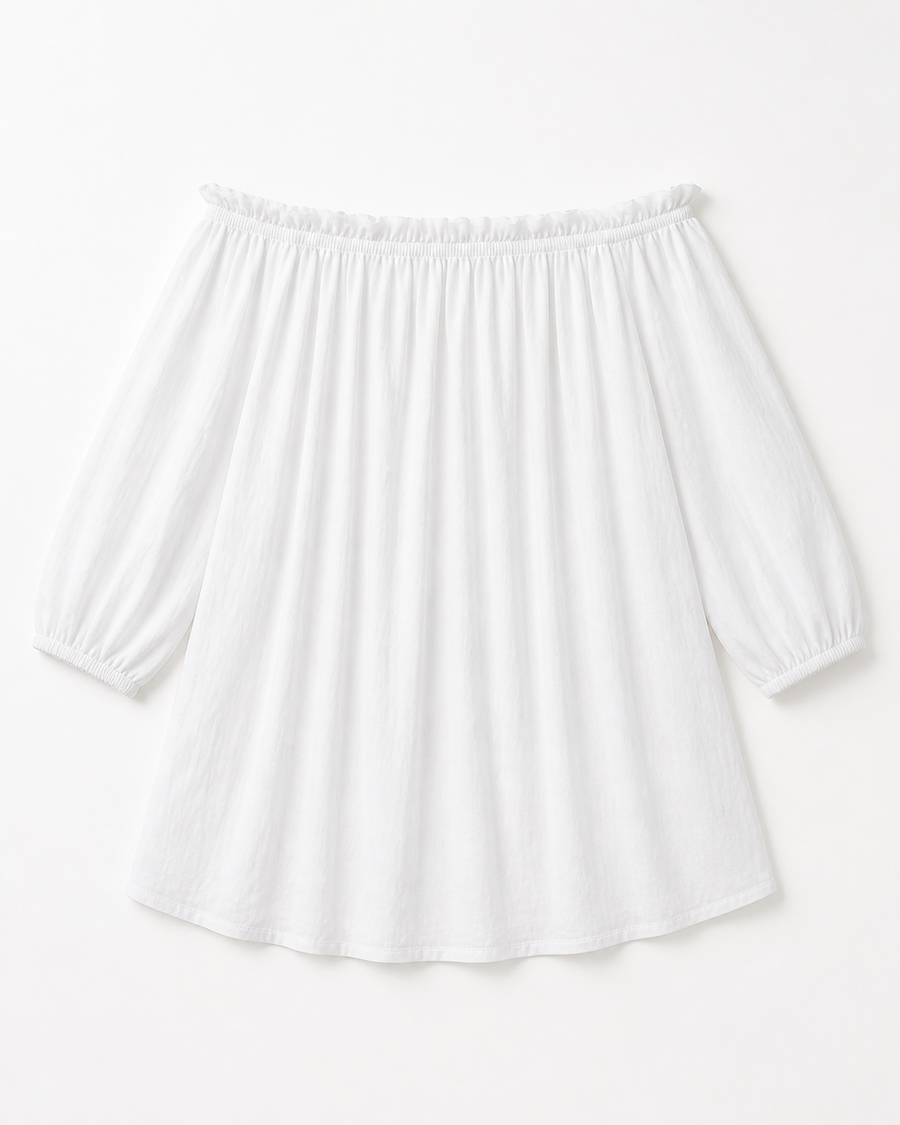 White Off-Shoulder Beach Cover-Up Dress
