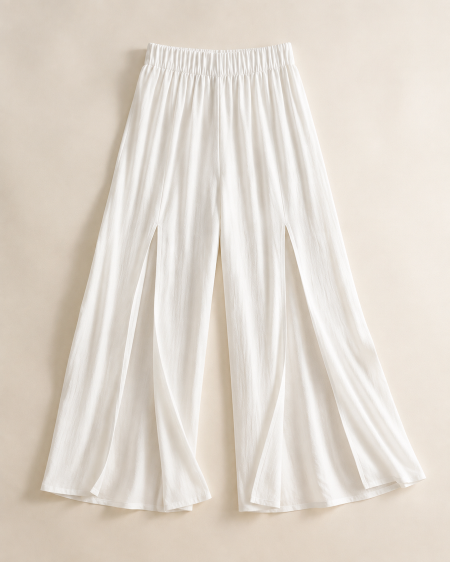 White Wide-Leg Pants